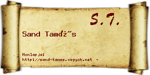Sand Tamás névjegykártya